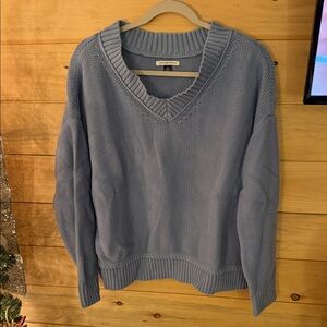 American Eagle Outfitters Slate V-Neck Sweater